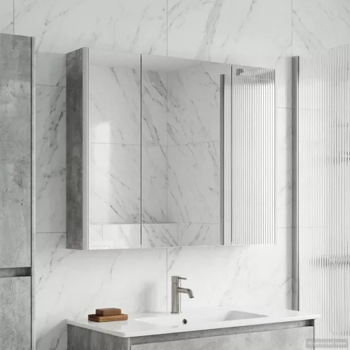  Fürdőszobai tükörszekrény Beton Szürke 83,5 x 15,5 x 70 cm