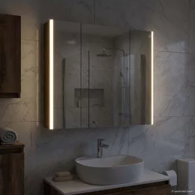    Fürdőszobai tükörszekrény Füstölt tölgy 83,5 x 15,5 x 70 cm