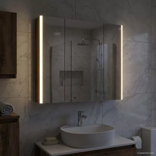  Fürdőszobai tükörszekrény Füstölt tölgy 83,5 x 15,5 x 70 cm