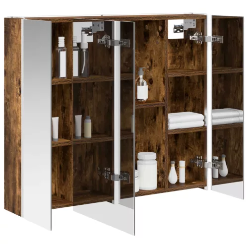  Fürdőszobai tükörszekrény Füstölt tölgy 83,5 x 15,5 x 70 cm