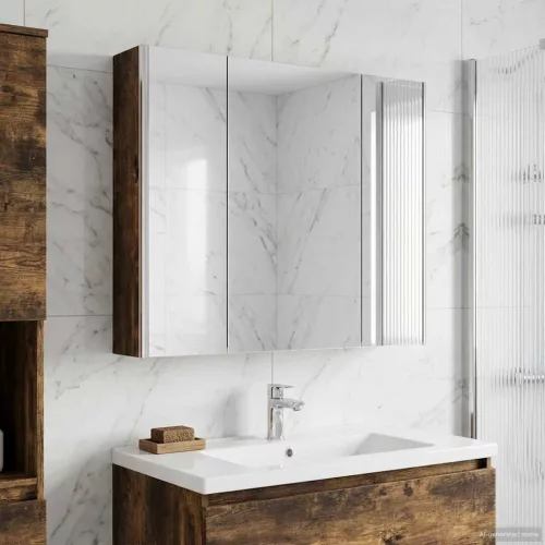  Fürdőszobai tükörszekrény Füstölt tölgy 83,5 x 15,5 x 70 cm