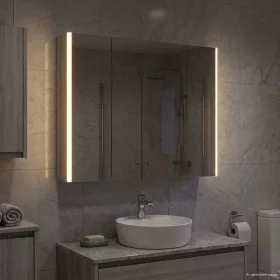    Fürdőszobai tükörszekrény Szürke Sonoma 83,5 x 15,5 x 70 cm