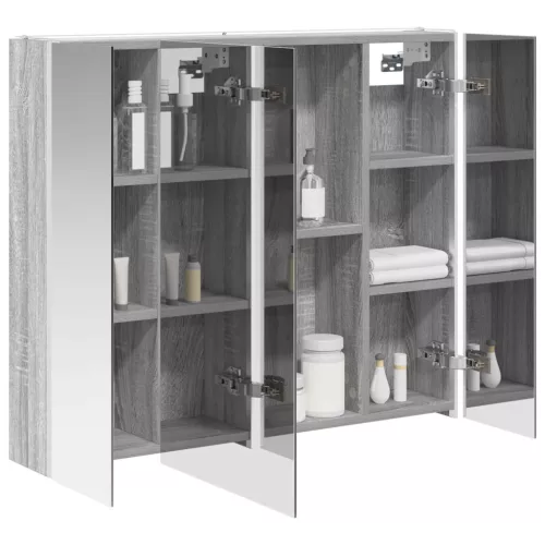  Fürdőszobai tükörszekrény Szürke Sonoma 83,5 x 15,5 x 70 cm