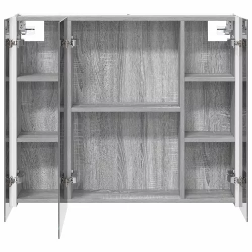  Fürdőszobai tükörszekrény Szürke Sonoma 83,5 x 15,5 x 70 cm