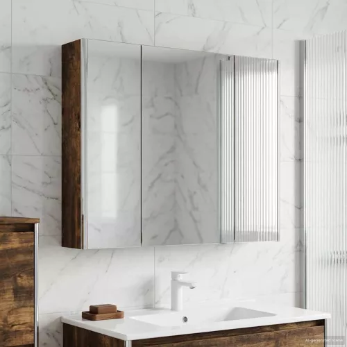  Fürdőszobai tükörszekrény Öreg fa 83,5 x 15,5 x 70 cm Faanyag