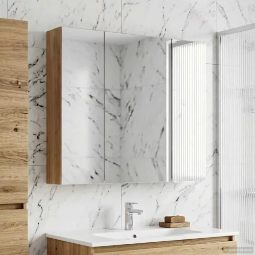  Fürdőszobai tükörszekrény Művészi tölgy 83,5 x 15,5 x 70 cm