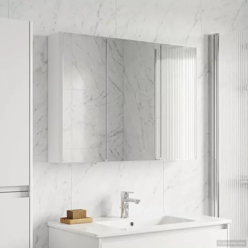  Fürdőszobai tükörszekrény Fehér 103,5 x 15,5 x 70 cm Faanyag