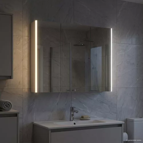  Fürdőszobai tükörszekrény Fehér 103,5 x 15,5 x 70 cm Faanyag