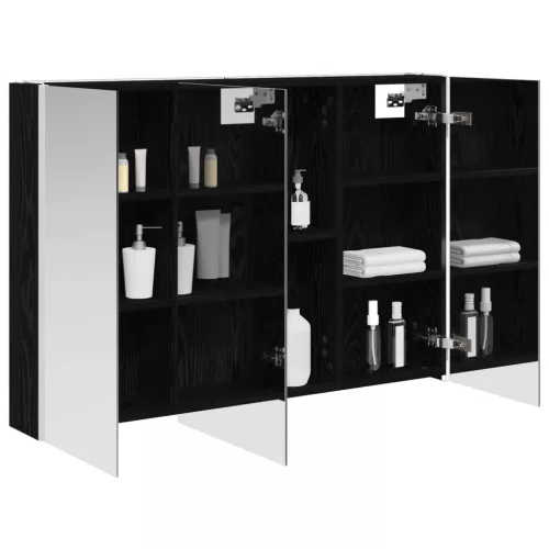  Fürdőszobai tükörszekrény Fekete tölgy 103,5 x 15,5 x 70 cm