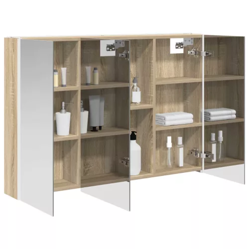  Fürdőszobai tükörszekrény Sonoma tölgy 103,5 x 15,5 x 70 cm