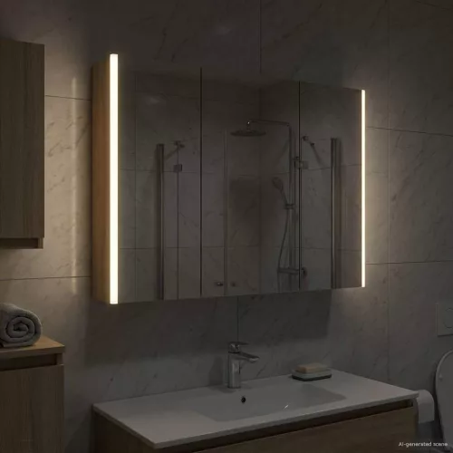  Fürdőszobai tükörszekrény Sonoma tölgy 103,5 x 15,5 x 70 cm