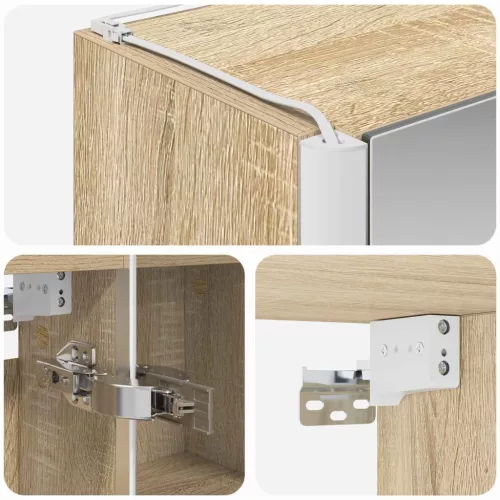  Fürdőszobai tükörszekrény Sonoma tölgy 103,5 x 15,5 x 70 cm