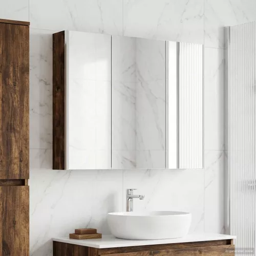  Fürdőszobai tükörszekrény Füstölt tölgy 103,5 x 15,5 x 70 cm