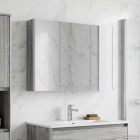    Fürdőszobai tükörszekrény Szürke Sonoma 103,5 x 15,5 x 70 cm