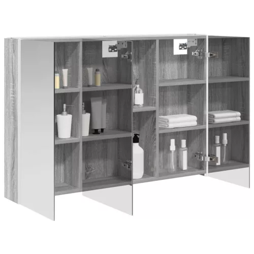  Fürdőszobai tükörszekrény Szürke Sonoma 103,5 x 15,5 x 70 cm