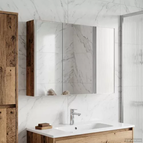  Fürdőszobai tükörszekrény Öreg fa 103,5 x 15,5 x 70 cm Faanyag