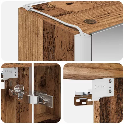  Fürdőszobai tükörszekrény Öreg fa 103,5 x 15,5 x 70 cm Faanyag