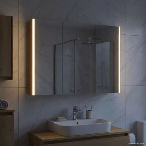  Fürdőszobai tükörszekrény Művészi tölgy 103,5 x 15,5 x 70 cm