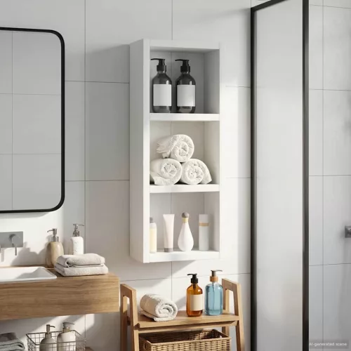  Fürdőszobai faliszekrény Fehér 20 x 10 x 50 cm Mérnöki fa