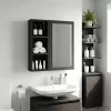  Fürdőszobai faliszekrény polcokkal Fekete Tölgy 20 x 10 x 50 cm