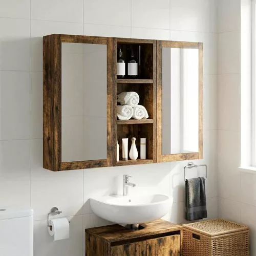  Fürdőszobai faliszekrény Füstölt Tölgy 20 x 10 x 50 cm
