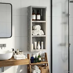  Fürdőszobai faliszekrény Szürke Sonoma 20 x 10 x 50 cm