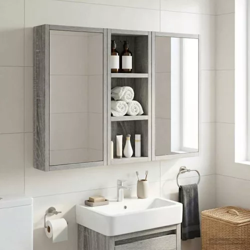  Fürdőszobai faliszekrény Szürke Sonoma 20 x 10 x 50 cm