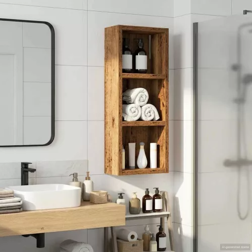  Fürdőszobai faliszekrény Öreg fa 20 x 10 x 50 cm Mérnöki fa