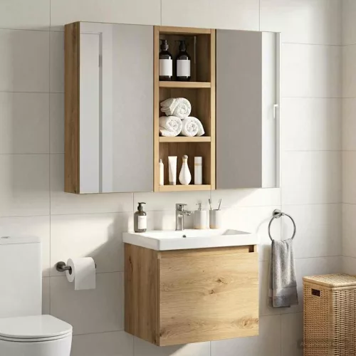  Fürdőszobai faliszekrény Művészi tölgy 20 x 10 x 50 cm