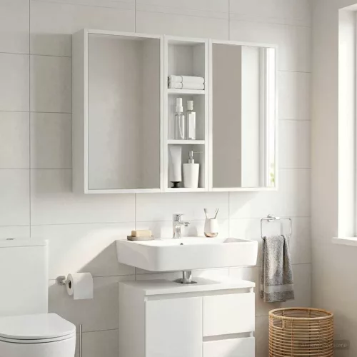  Fürdőszobai faliszekrény Fehér 20 x 10 x 60,5 cm Mérnöki fa