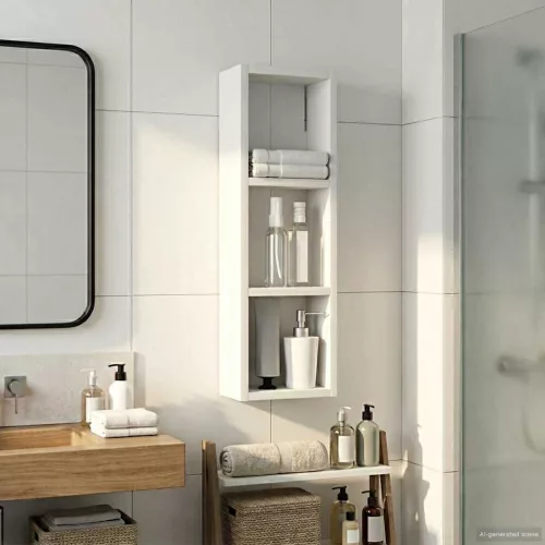  Fürdőszobai faliszekrény Fehér 20 x 10 x 60,5 cm Mérnöki fa