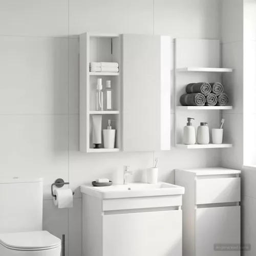  Fürdőszobai faliszekrény Fehér 20 x 10 x 60,5 cm Mérnöki fa