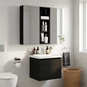  Fürdőszobai faliszekrény Fekete Tölgy 20 x 10 x 60,5 cm