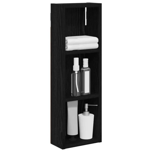  Fürdőszobai faliszekrény Fekete Tölgy 20 x 10 x 60,5 cm