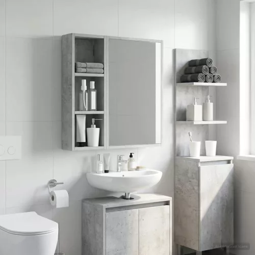  Fürdőszobai faliszekrény Beton Szürke 20 x 10 x 60,5 cm