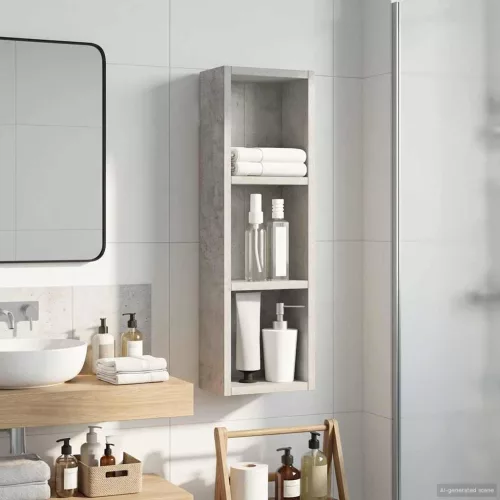  Fürdőszobai faliszekrény Beton Szürke 20 x 10 x 60,5 cm