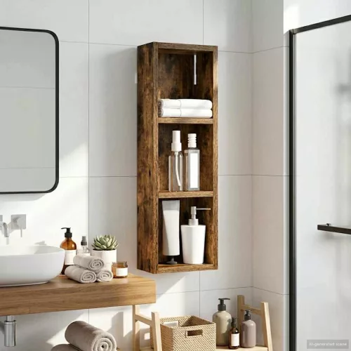  Fürdőszobai faliszekrény Füstölt Tölgy 20 x 10 x 60,5 cm