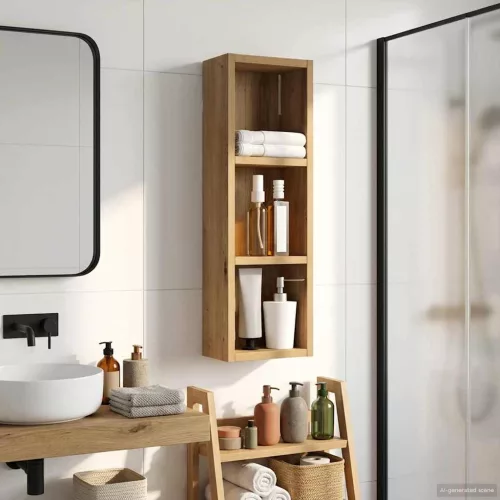  Fürdőszobai faliszekrény Művészi tölgy 20 x 10 x 60,5 cm