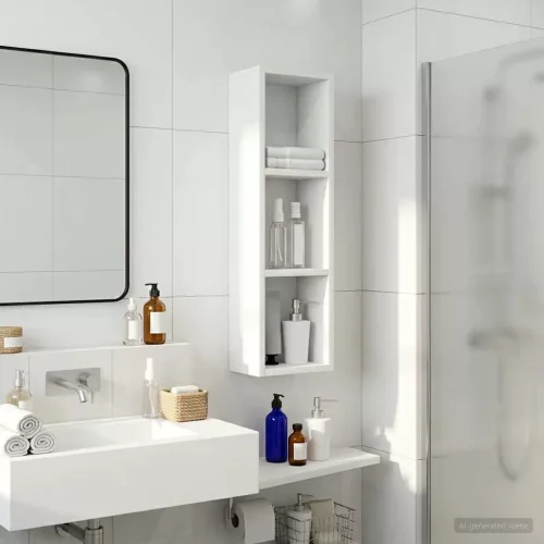  Fürdőszobai faliszekrény Fehér 20 x 14 x 70 cm Mérnöki fa