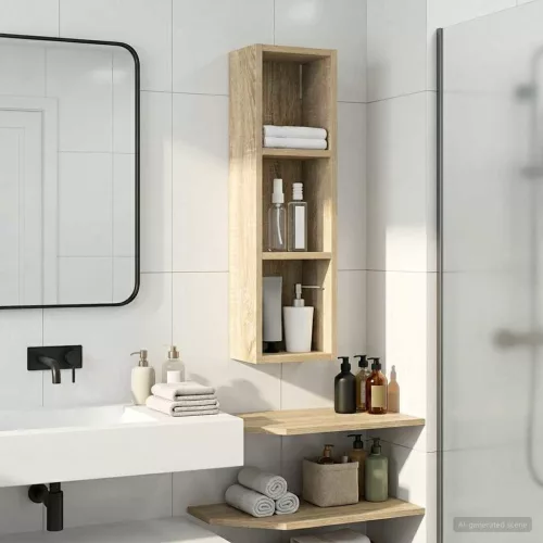  Fürdőszobai faliszekrény polcokkal Sonoma tölgy 20 x 14 x 70 cm