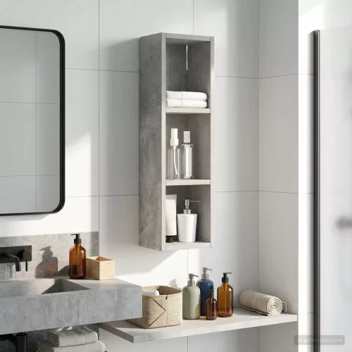  Fürdőszobai faliszekrény polcokkal Beton Szürke 20 x 14 x 70 cm