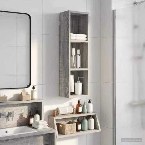  Fürdőszobai faliszekrény Szürke Sonoma 20 x 14 x 70 cm