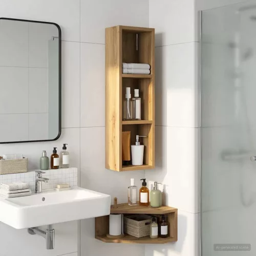  Fürdőszobai faliszekrény Művészi tölgy 20 x 14 x 70 cm