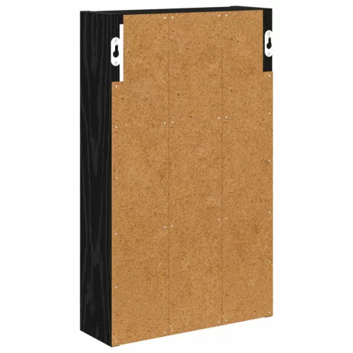  Fürdőszobai faliszekrény polcokkal Fekete Tölgy 30 x 10 x 50 cm