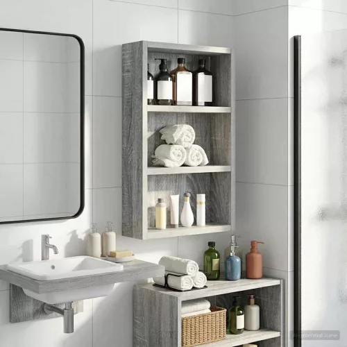  Fürdőszobai faliszekrény Szürke Sonoma 30 x 10 x 50 cm