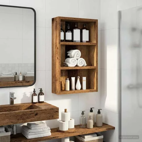  Fürdőszobai faliszekrény Öreg fa 30 x 10 x 50 cm Mérnöki fa