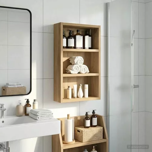  Fürdőszobai faliszekrény Művészi tölgy 30 x 10 x 50 cm