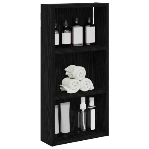  Fürdőszobai faliszekrény Fekete Tölgy 30 x 10 x 60,5 cm