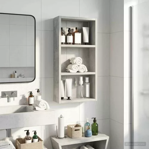  Fürdőszobai faliszekrény Beton Szürke 30 x 10 x 60,5 cm