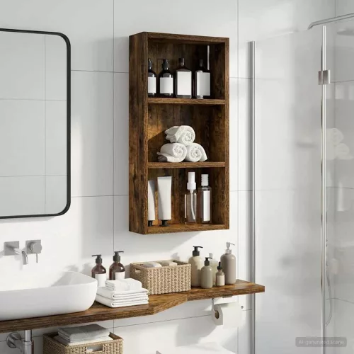  Fürdőszobai faliszekrény Füstölt Tölgy 30 x 10 x 60,5 cm